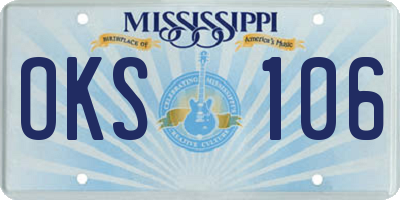 MS license plate OKS106