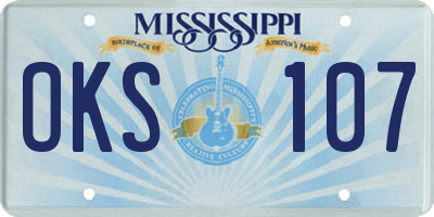 MS license plate OKS107