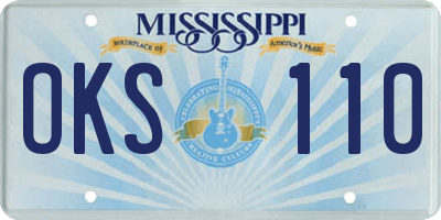 MS license plate OKS110