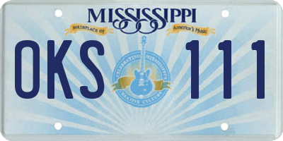 MS license plate OKS111