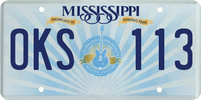 MS license plate OKS113