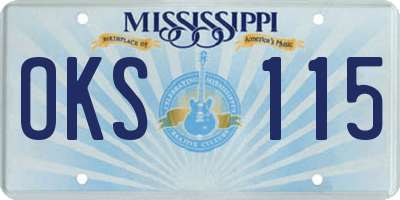 MS license plate OKS115