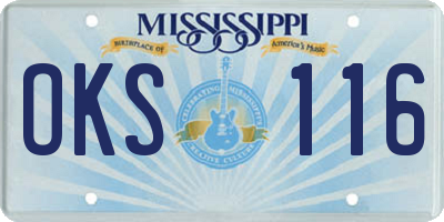 MS license plate OKS116