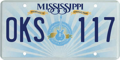 MS license plate OKS117
