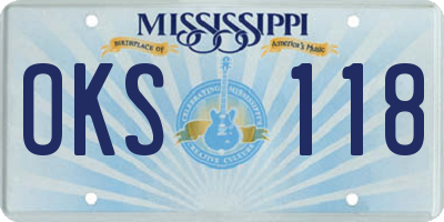 MS license plate OKS118