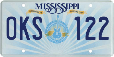 MS license plate OKS122