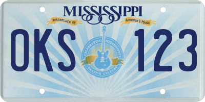 MS license plate OKS123