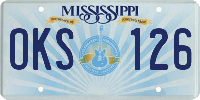 MS license plate OKS126