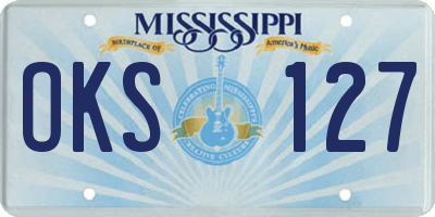 MS license plate OKS127