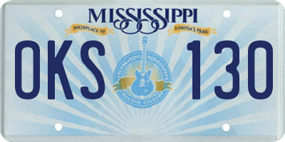 MS license plate OKS130