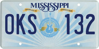 MS license plate OKS132