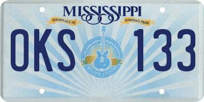 MS license plate OKS133