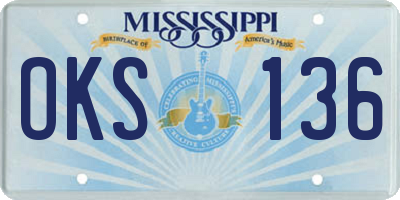 MS license plate OKS136