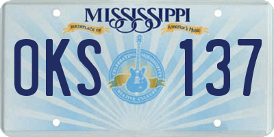 MS license plate OKS137