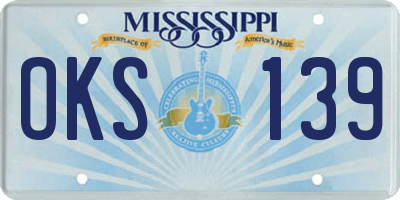 MS license plate OKS139