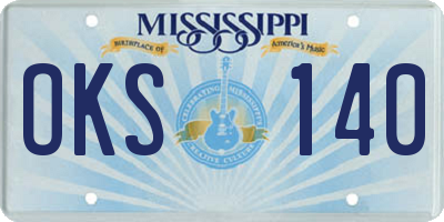 MS license plate OKS140