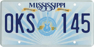 MS license plate OKS145