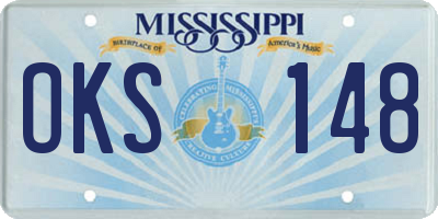 MS license plate OKS148