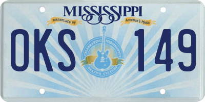 MS license plate OKS149