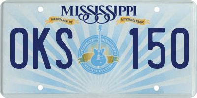 MS license plate OKS150