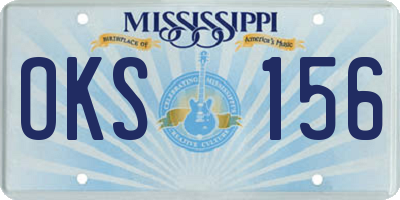 MS license plate OKS156