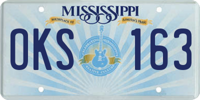 MS license plate OKS163