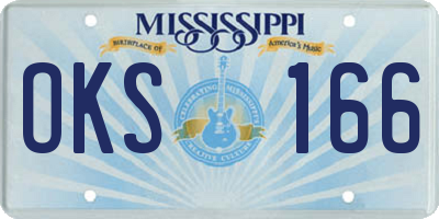 MS license plate OKS166