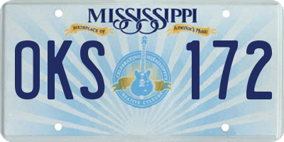 MS license plate OKS172