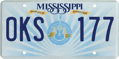 MS license plate OKS177