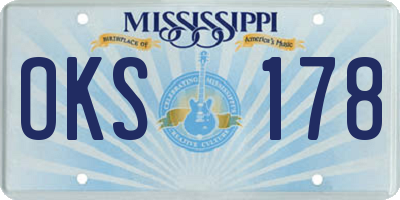 MS license plate OKS178