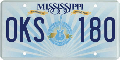 MS license plate OKS180