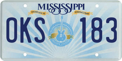 MS license plate OKS183