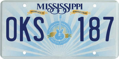 MS license plate OKS187