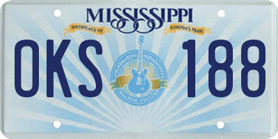 MS license plate OKS188