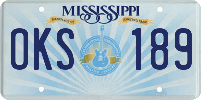 MS license plate OKS189