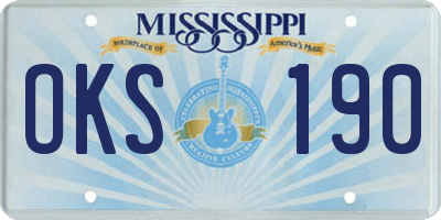 MS license plate OKS190