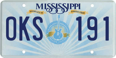 MS license plate OKS191