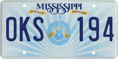MS license plate OKS194