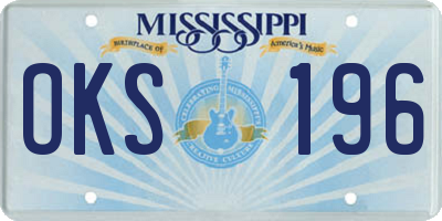 MS license plate OKS196