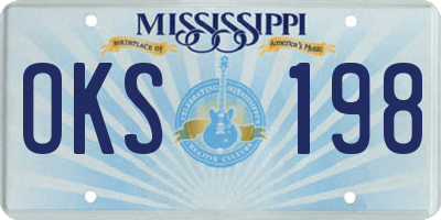 MS license plate OKS198