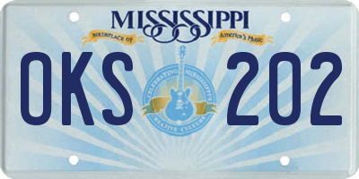 MS license plate OKS202