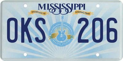 MS license plate OKS206
