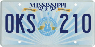 MS license plate OKS210