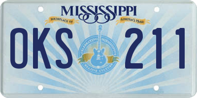MS license plate OKS211