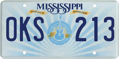 MS license plate OKS213
