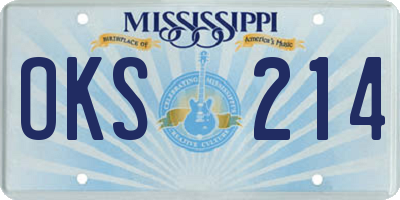 MS license plate OKS214