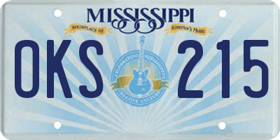 MS license plate OKS215