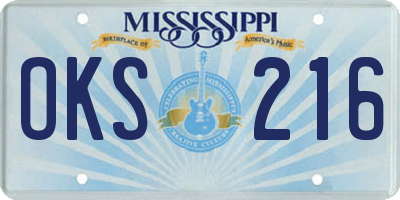 MS license plate OKS216