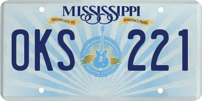 MS license plate OKS221