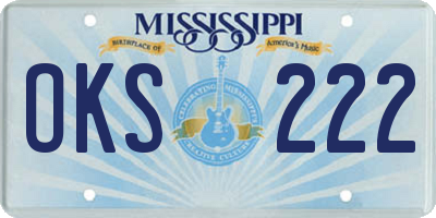MS license plate OKS222